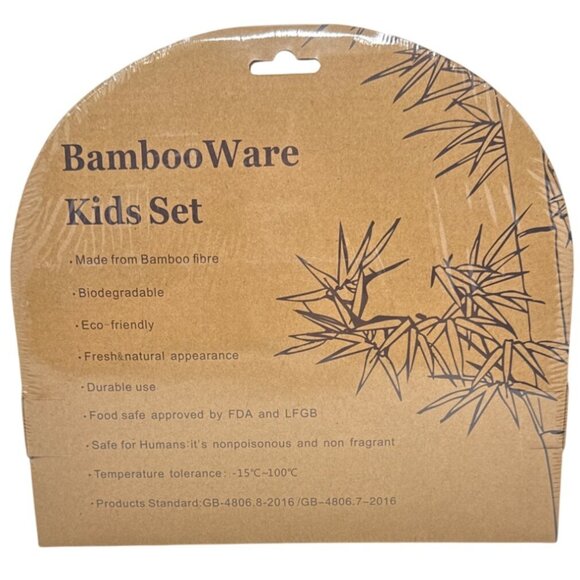 Panda Design 5 -piece kids Dinnerware Set Bamboo Ware Eco-Friendly Biodegradable - Picture 5 of 5